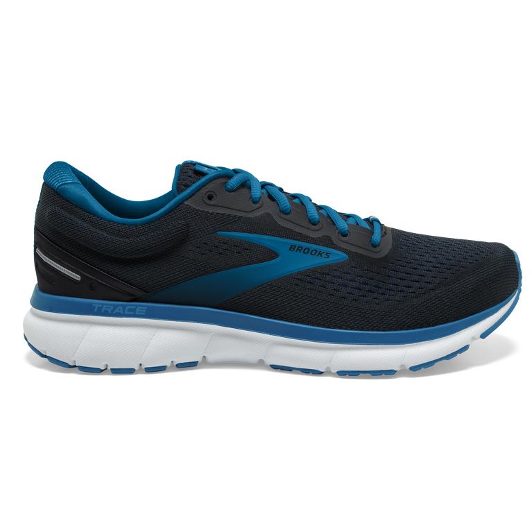 Brooks Trace Adaptive Men's Road Running Shoes - Black/Vivid Blue/Persimmon Orange (62590-ZKUV)